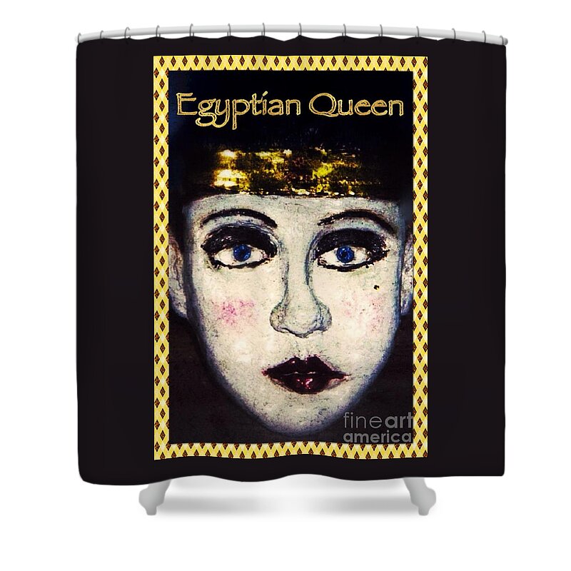 Egyptian Queen Shower Curtain featuring the sculpture Egyptian Queen by Joan-Violet Stretch