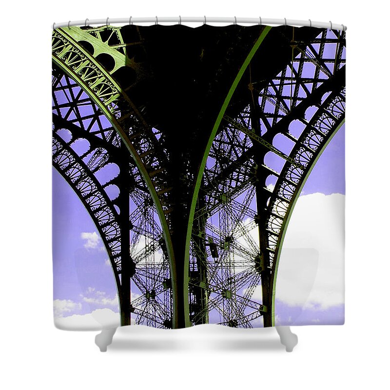 Paris Shower Curtain featuring the photograph Eiffel Lace by Kathy Corday