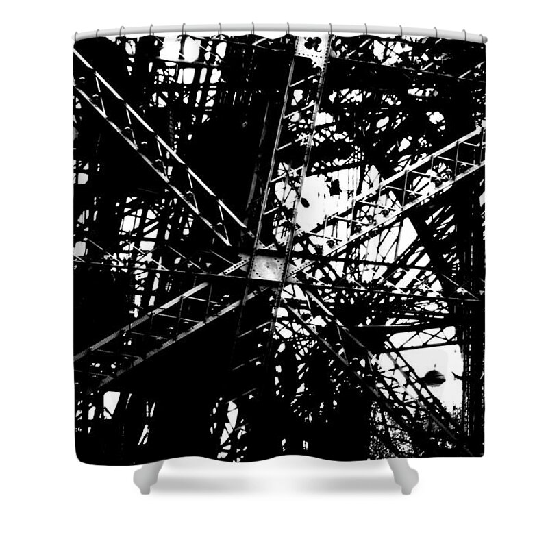 Eiffel Tower Shower Curtain featuring the photograph Eiffel Tower Detail by Joey Agbayani