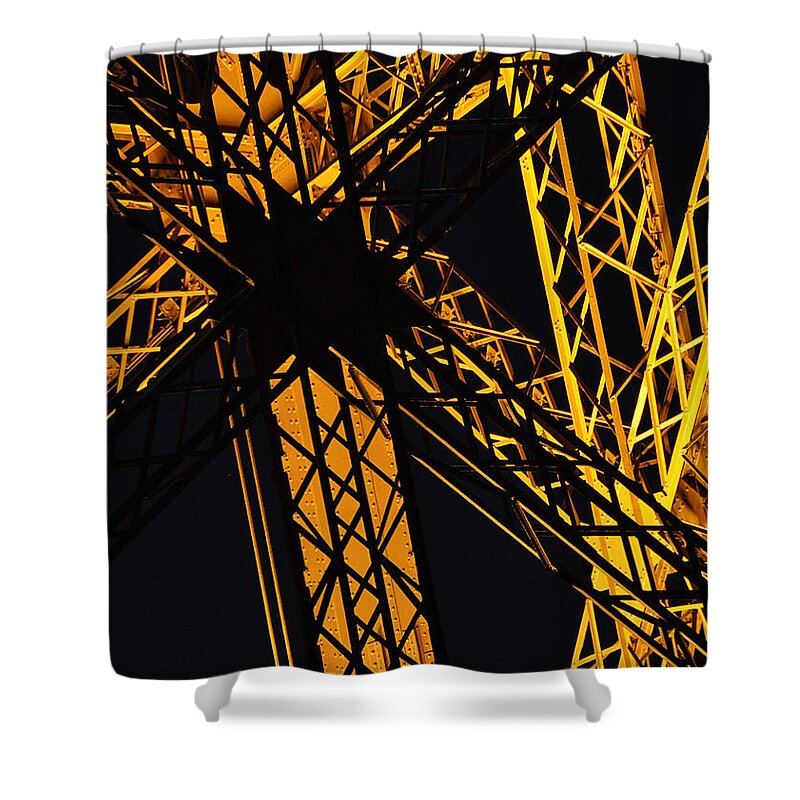 Paris Eiffel Architecture Shower Curtain featuring the photograph Eiffel Tower Detail by Michael Kirk
