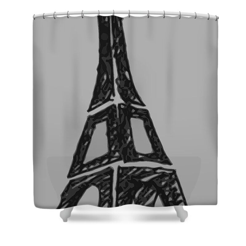  Shower Curtain featuring the digital art Eiffel Tower Graphic by Robyn Saunders