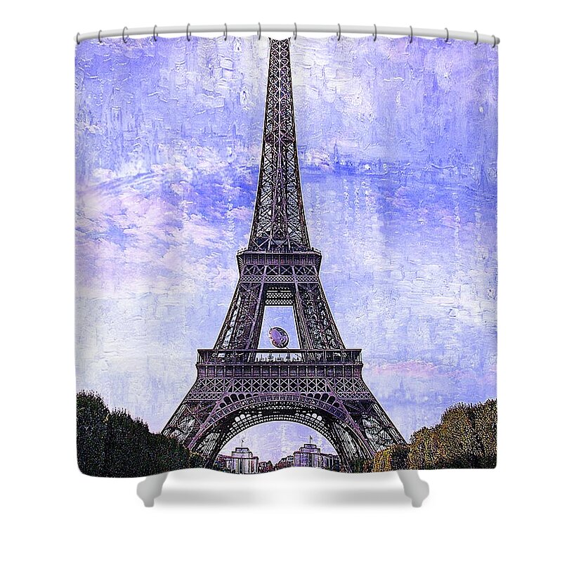 France Shower Curtain featuring the photograph Eiffel Tower Paris by Kathy Churchman
