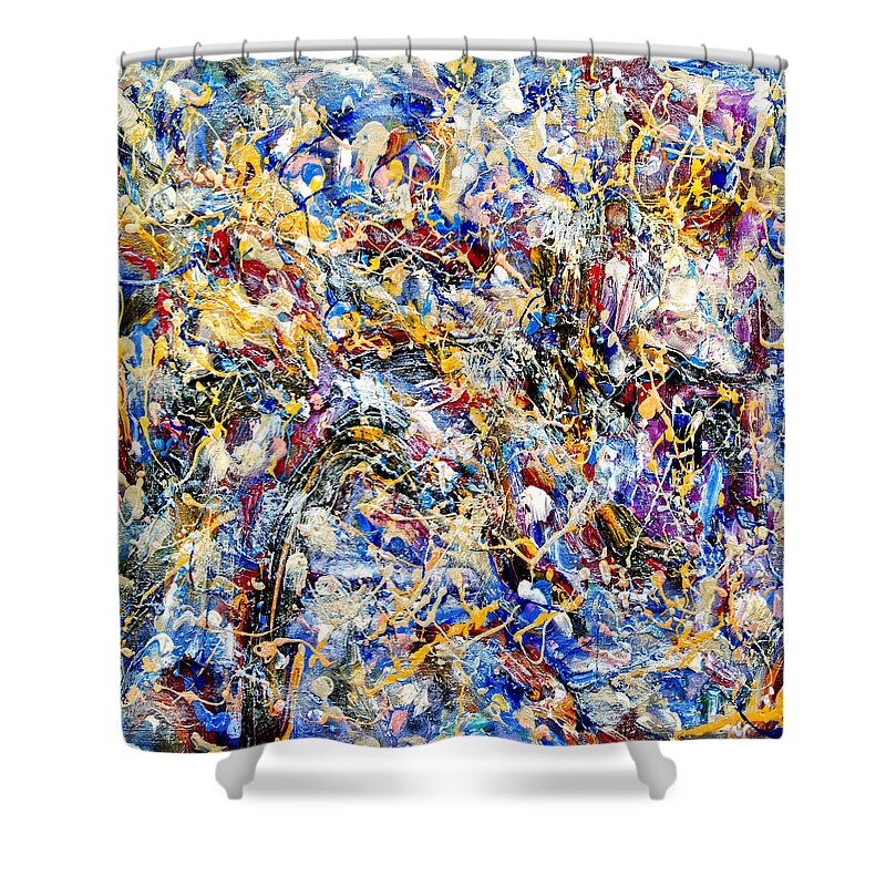 Abstract Shower Curtain featuring the painting Eldorado by Dominic Piperata