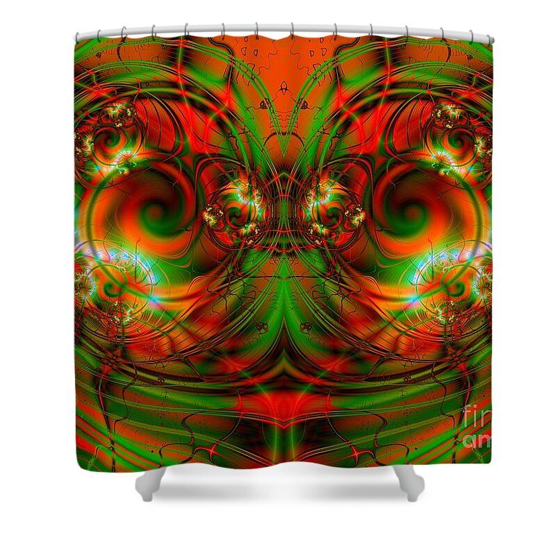 Electric Masquerade Shower Curtain featuring the digital art Electric Masquerade by Elizabeth McTaggart