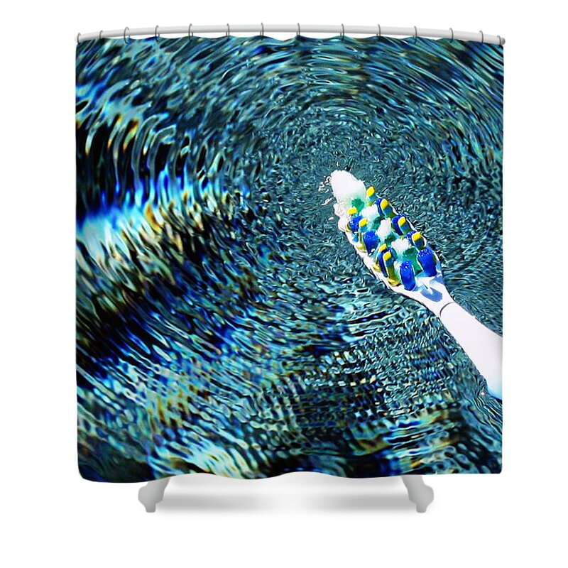 Electric Shower Curtain featuring the photograph Electric Toothbrush by Farol Tomson