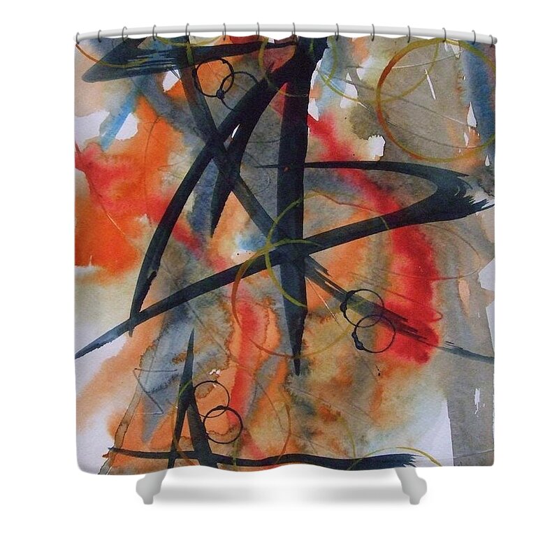 Ksg Shower Curtain featuring the painting Elements of Design by Kim Shuckhart Gunns