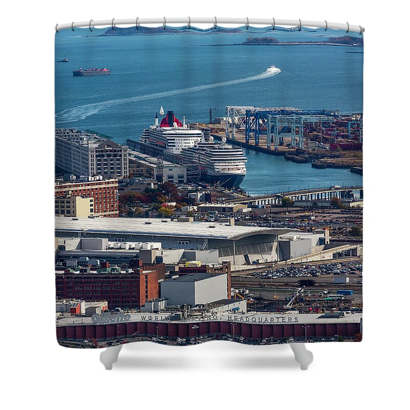 Outdoors Shower Curtain featuring the photograph Elevated View Of Massachusetts Bay by John Wang