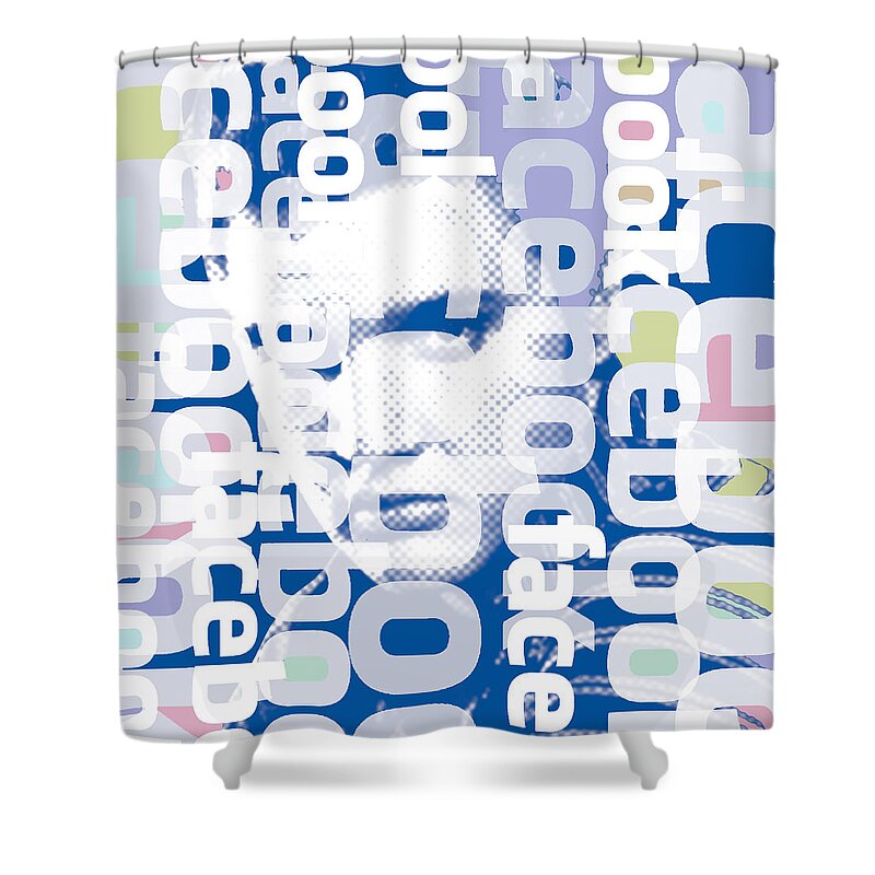 Elvis Presley Shower Curtain featuring the painting Elvis Presley On Facebook by Tony Rubino