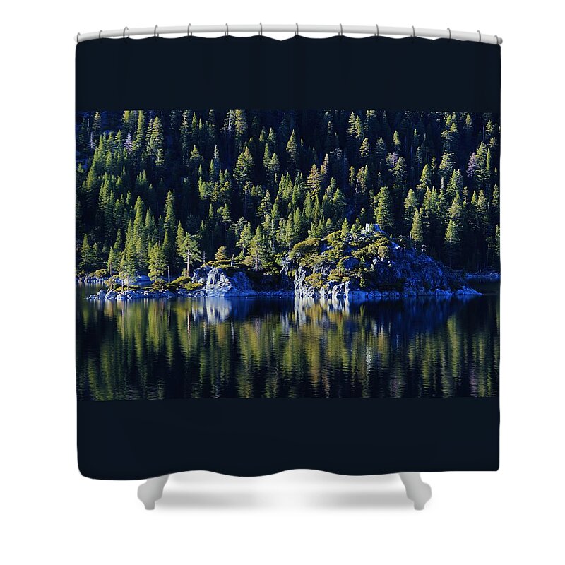 Lake Tahoe Shower Curtain featuring the photograph Emerald Bay Teahouse by Sean Sarsfield