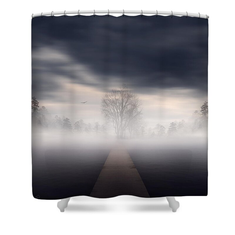 Gloomy Sky Shower Curtain featuring the photograph Emergence by Lourry Legarde