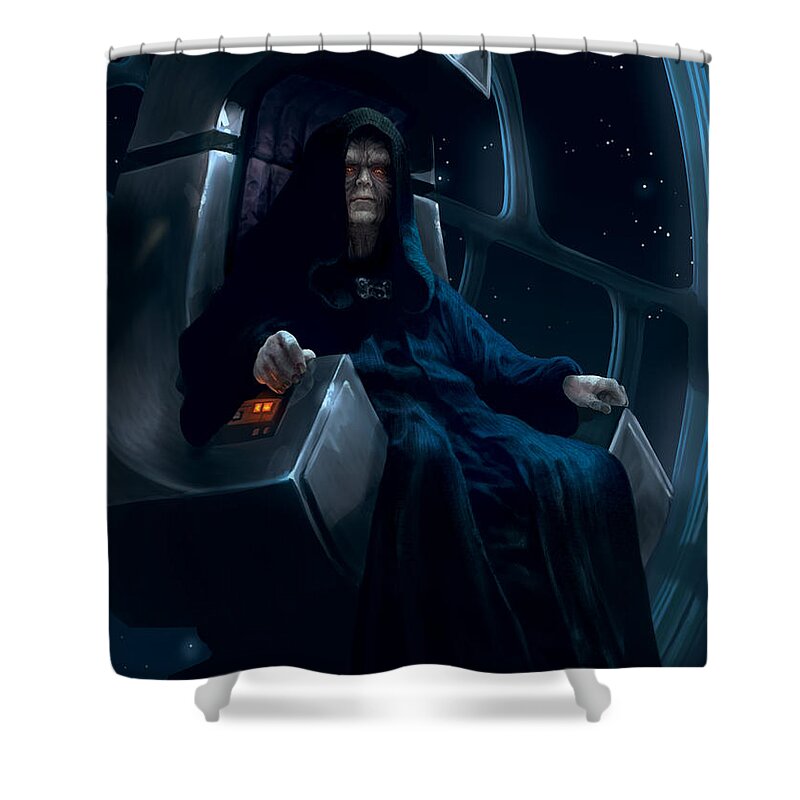 Star Wars Shower Curtain featuring the digital art Emperor Palpatine by Ryan Barger