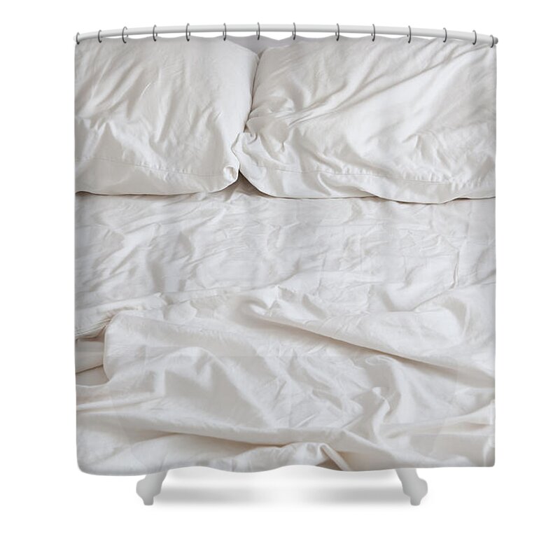 Background Shower Curtain featuring the photograph Empty Bed by Bryan Mullennix