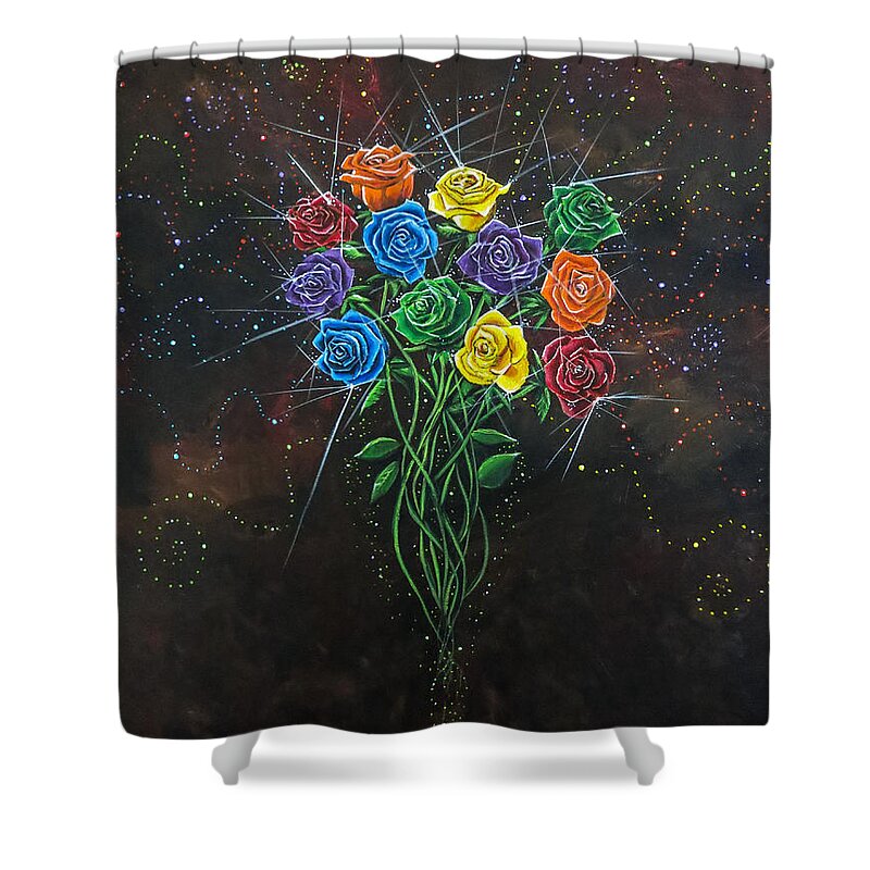 Roses Shower Curtain featuring the painting Enchanted by Joel Tesch