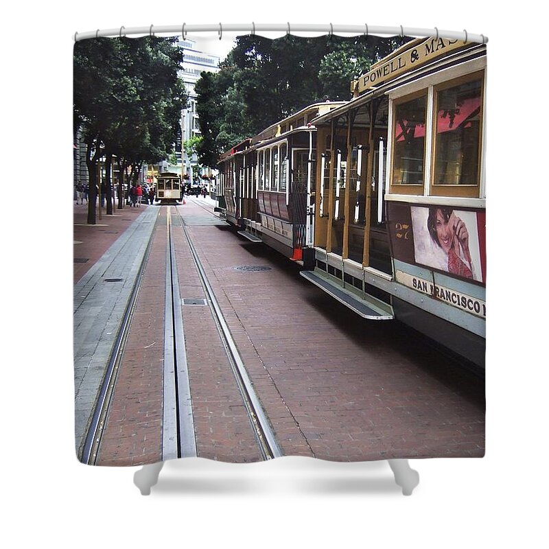 Cable Car Shower Curtain featuring the photograph End of the Line by Steve Ondrus