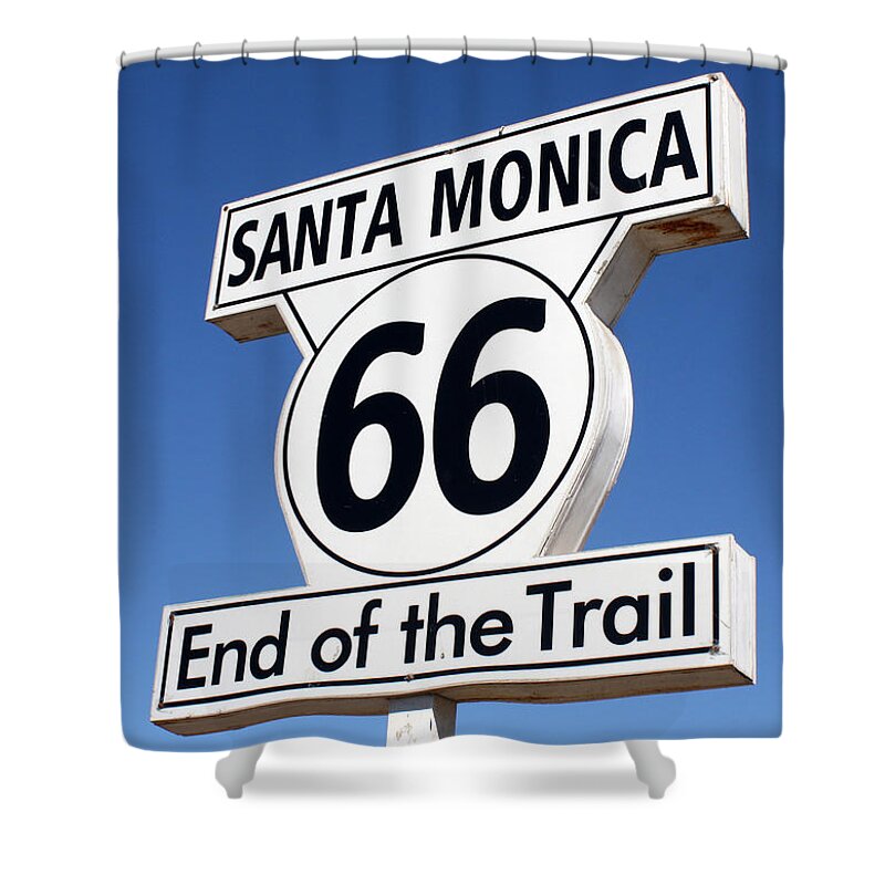 Santa Monica Shower Curtain featuring the photograph End Of The Road by David Nicholls
