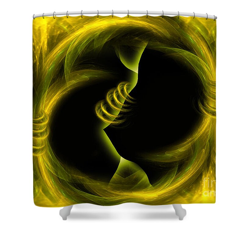 Endlesscompromises Shower Curtain featuring the digital art Endless compromises - abstract art by Giada Rossi by Giada Rossi