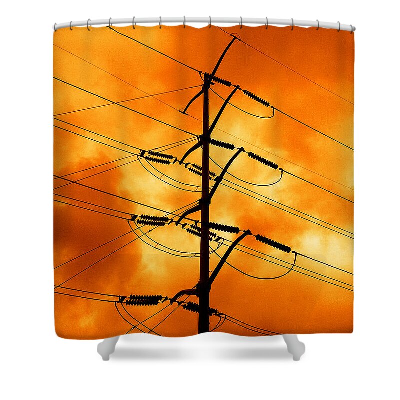 #power Line Shower Curtain featuring the photograph Energized by Don Spenner