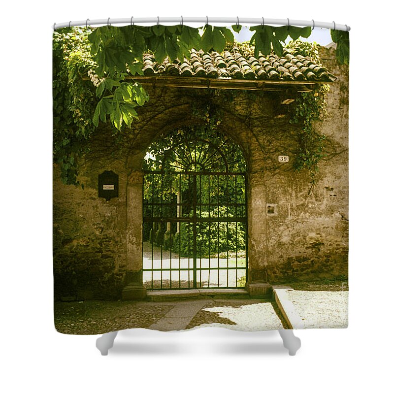 Verona Shower Curtain featuring the photograph Entrance to Romeo and Juliet House by Bob Phillips