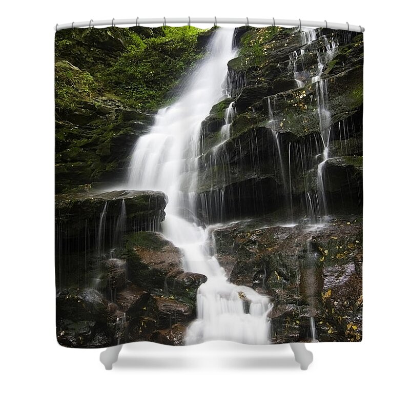 Ricketts Glen Shower Curtain featuring the photograph Erie Falls by Paul Riedinger