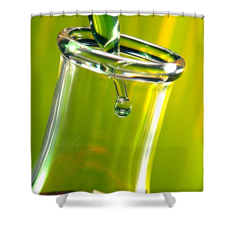 Flask Shower Curtain featuring the photograph Erlenmeyer Flask in Science Research Lab by Science Research Lab