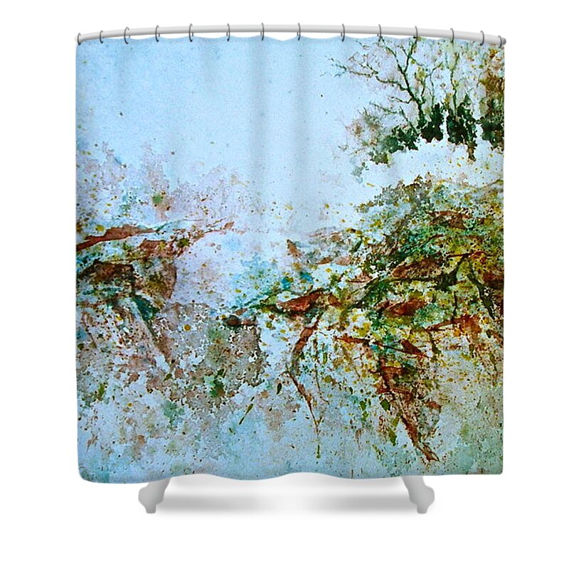 Watercolor Shower Curtain featuring the painting Escarpment by Carolyn Rosenberger