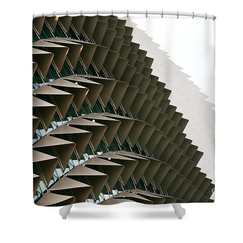 Singapore Shower Curtain featuring the photograph Esplanade Theatres Roof 09 by Rick Piper Photography