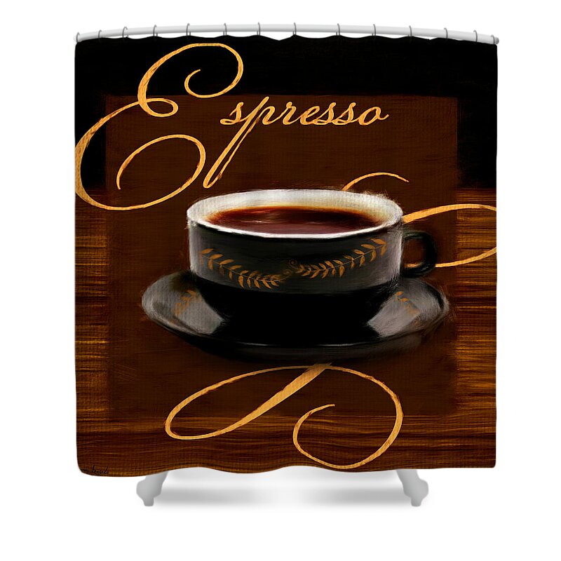 Coffee Shower Curtain featuring the digital art Espresso Passion by Lourry Legarde