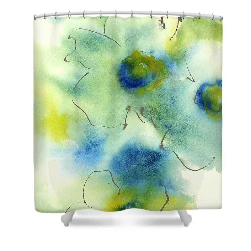Original Watercolors Shower Curtain featuring the painting Essence Of Poppy II by Chris Paschke
