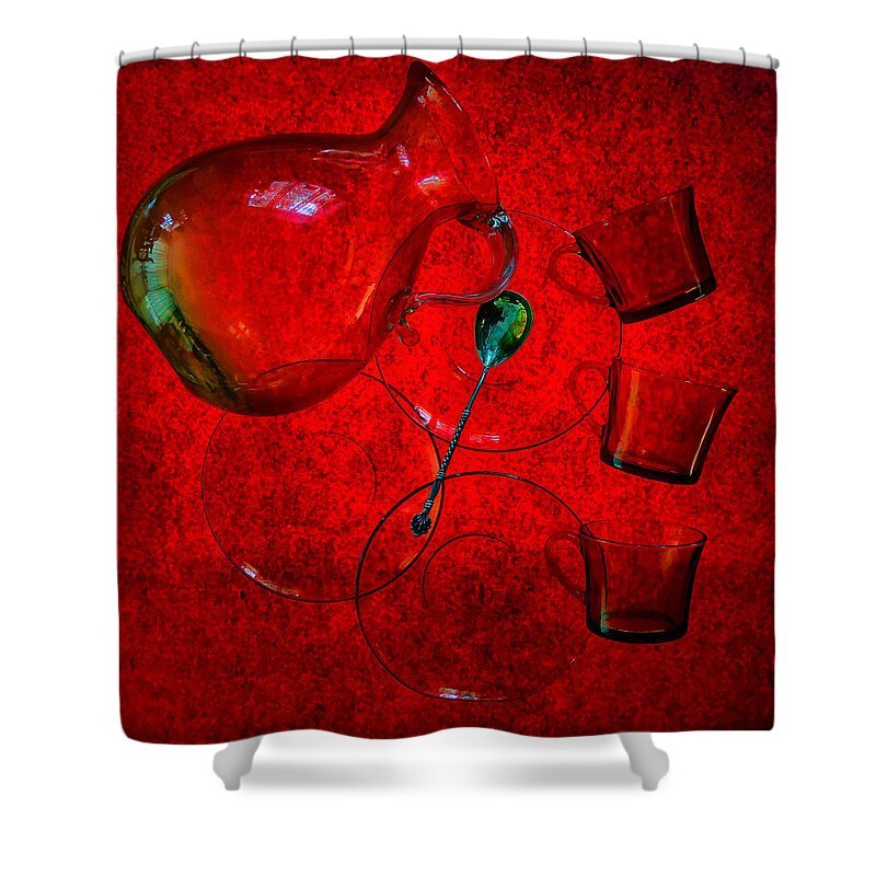 Still Life Shower Curtain featuring the photograph Etude in red by Andrei SKY