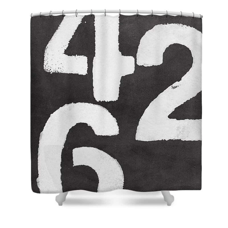 Even Numbers Shower Curtain featuring the painting Even Numbers by Linda Woods