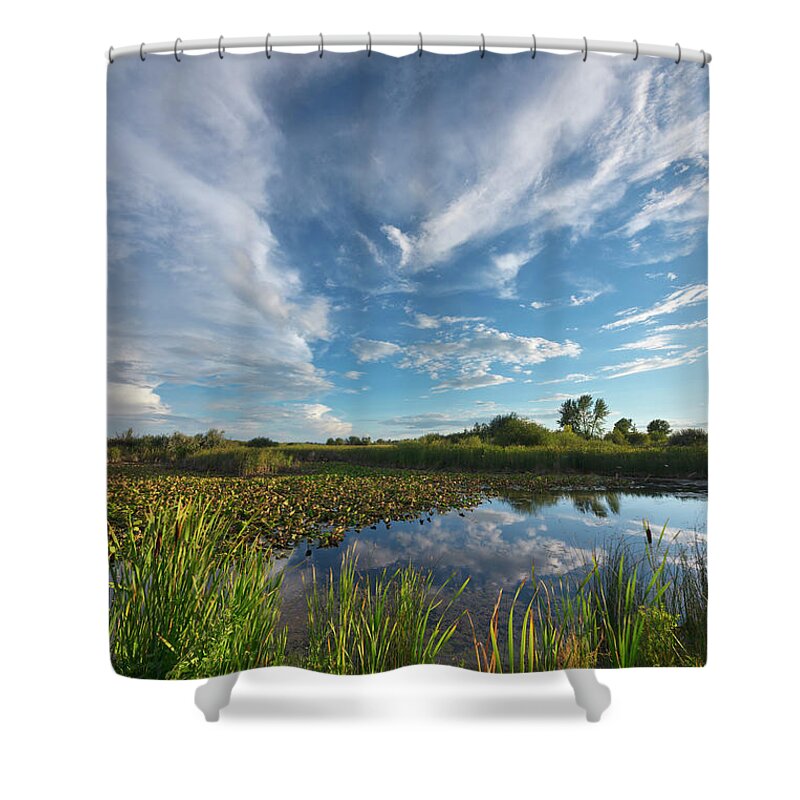 00559203 Shower Curtain featuring the photograph Clouds In the Snake River by Yva Momatiuk John Eastcott