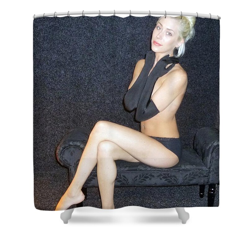 Beautiful Glamour Model Shower Curtain featuring the photograph Evening Gloves by Asa Jones