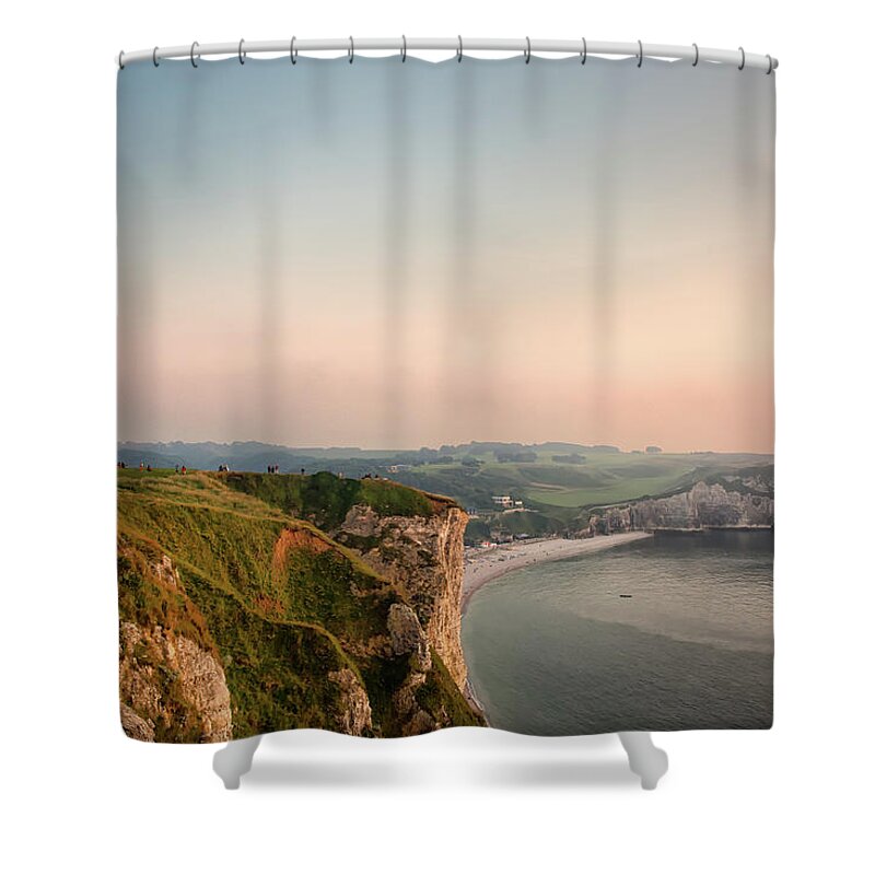Tranquility Shower Curtain featuring the photograph Evening In Etretat by Bettina Lichtenberg