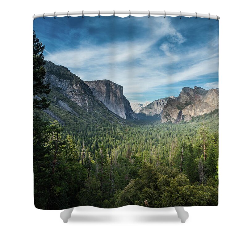 Scenics Shower Curtain featuring the photograph Evening Light At Tunnel View by Bradwetli Photography
