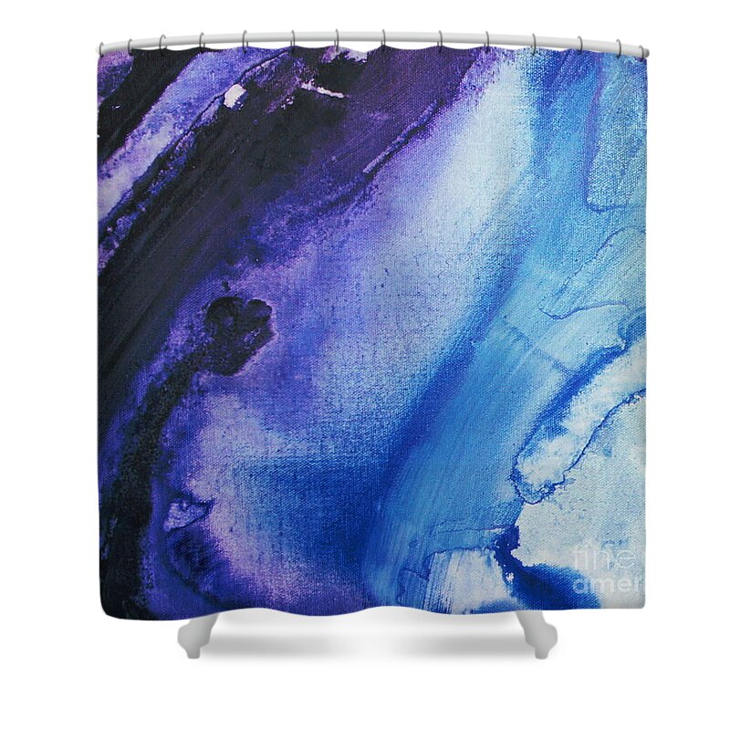 Abstract Art Shower Curtain featuring the painting Evening Rain by Shiela Gosselin