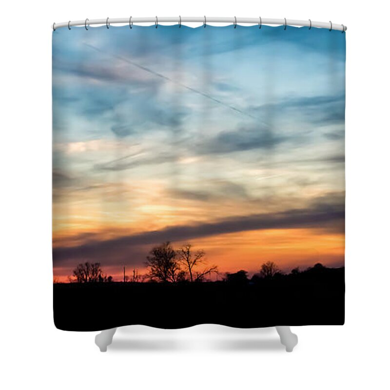 Sky Shower Curtain featuring the photograph Evening Sky by Holden The Moment