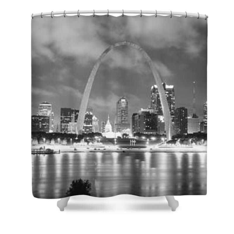 Photography Shower Curtain featuring the photograph Evening St Louis Mo by Panoramic Images