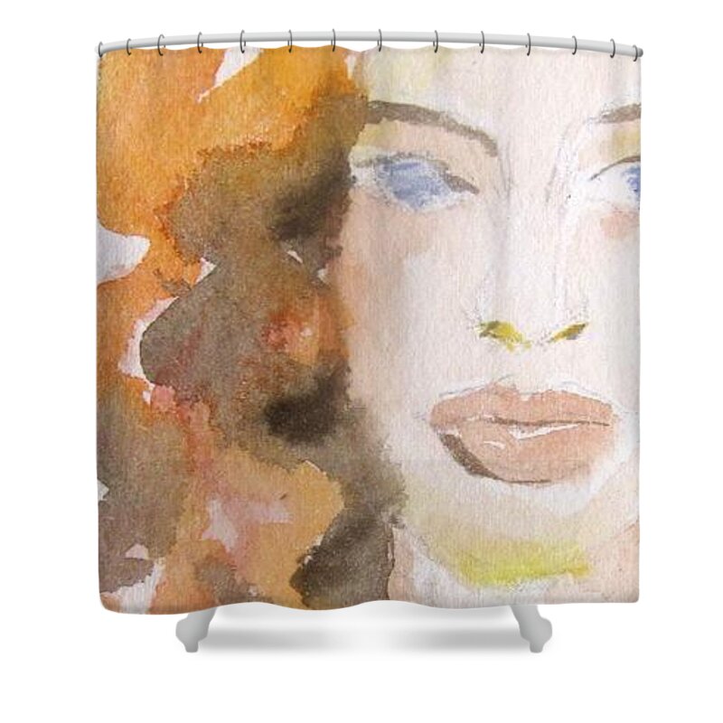 Lady Shower Curtain featuring the painting Expectation by Cynthia Parsons