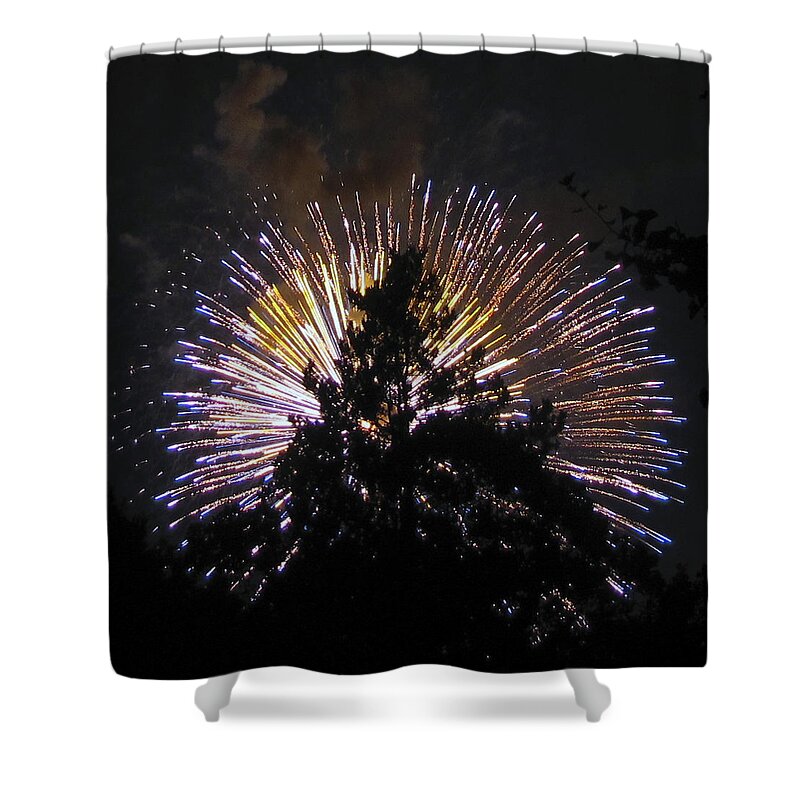 Smoke Shower Curtain featuring the photograph Exploding Tree by Bob Slitzan