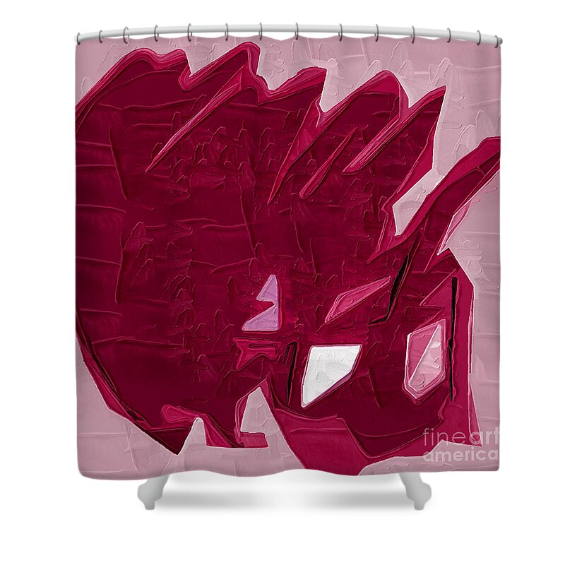Abstract Shower Curtain featuring the painting Expression of Red by Kirt Tisdale