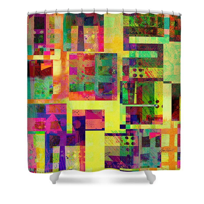 Abstract Shower Curtain featuring the painting Extreme Color abstract art by Ann Powell