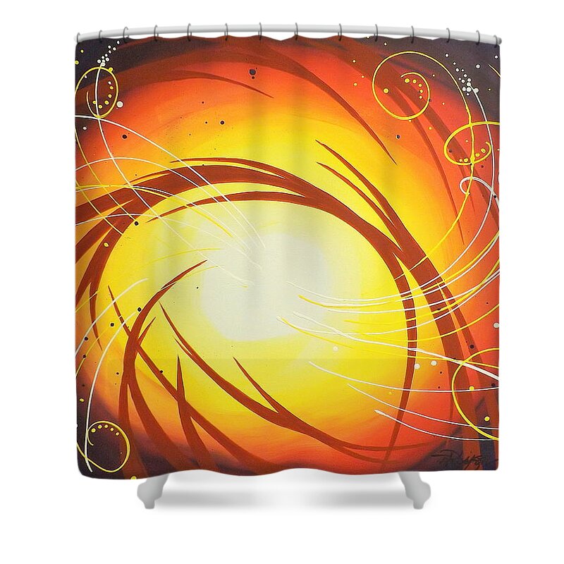 Abstract Shower Curtain featuring the painting Eye of the Hurricane by Darren Robinson
