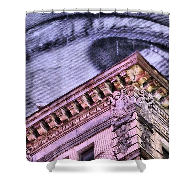 Eye Shower Curtain featuring the photograph Eye on The City by Jennifer Wheatley Wolf