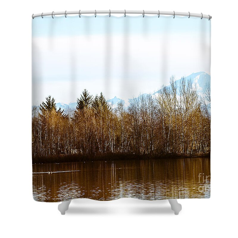 Park Shower Curtain featuring the photograph F2110934 by David Fabian