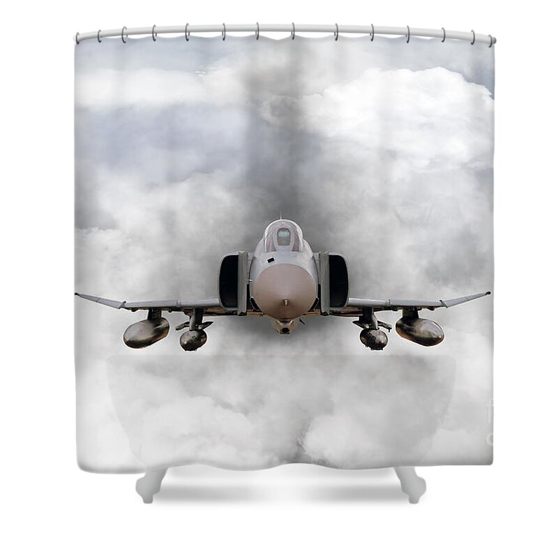 F4 Shower Curtain featuring the digital art F4 Phantom by Airpower Art