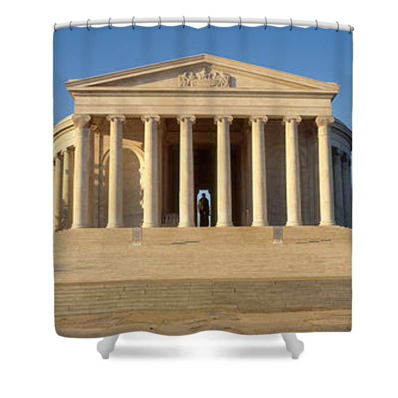 Photography Shower Curtain featuring the photograph Facade Of A Memorial, Jefferson by Panoramic Images