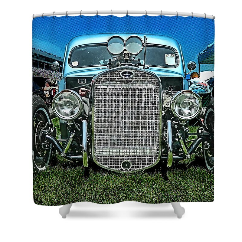 Victor Montgomery Shower Curtain featuring the photograph Face Of The Rat Rod by Vic Montgomery