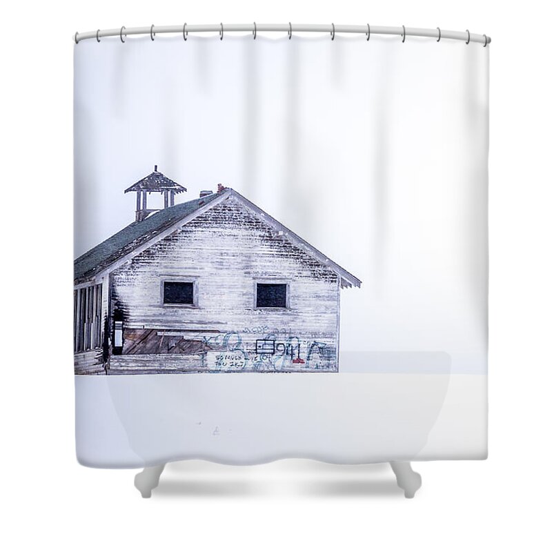 Abandoned Building Shower Curtain featuring the photograph Fade to White by Albert Seger