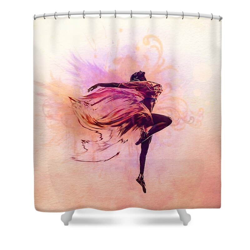 Dancer Shower Curtain featuring the digital art FAiry Dance by Lilia D