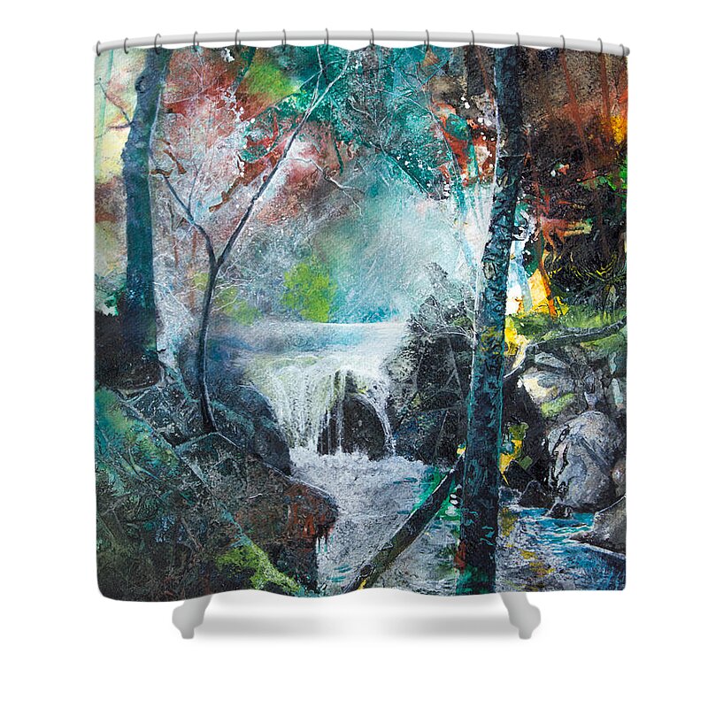 Art Shower Curtain featuring the painting Fairy Woods II by Patricia Allingham Carlson